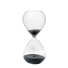 Reloj de arena negro y transparente de 24 cm