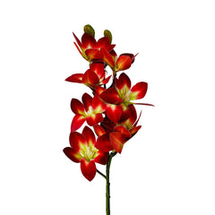 Flor artificial orquídea abierta decorativa de 75 cm en colores blanco, rojo, fucsia y amarillo


