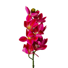 Flor artificial orquídea abierta decorativa de 75 cm en colores blanco, rojo, fucsia y amarillo

