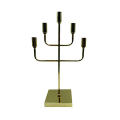 Candelabro x5 Acero Inoxidable Dorado