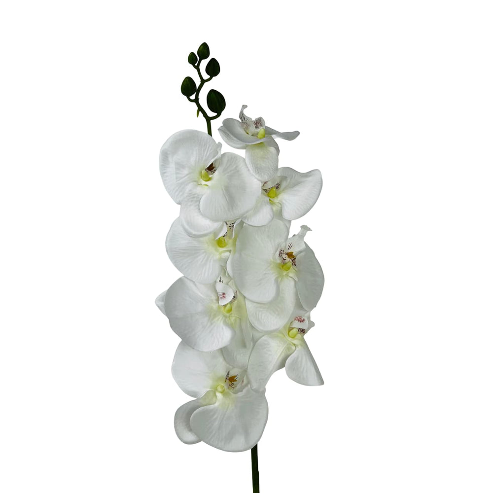 Flor decorativa orquídea artificial de tela 100 cm en color amarillo, verde o blanco