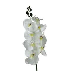 Flor decorativa orquídea artificial de tela 100 cm en color amarillo, verde o blanco