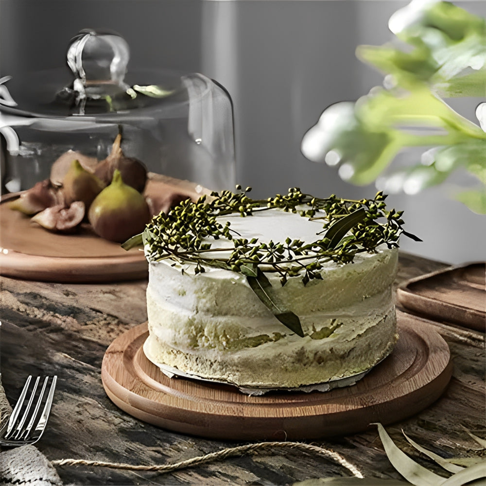 Tapa tortera vidrio borosilicato con base de bambú 21 cm