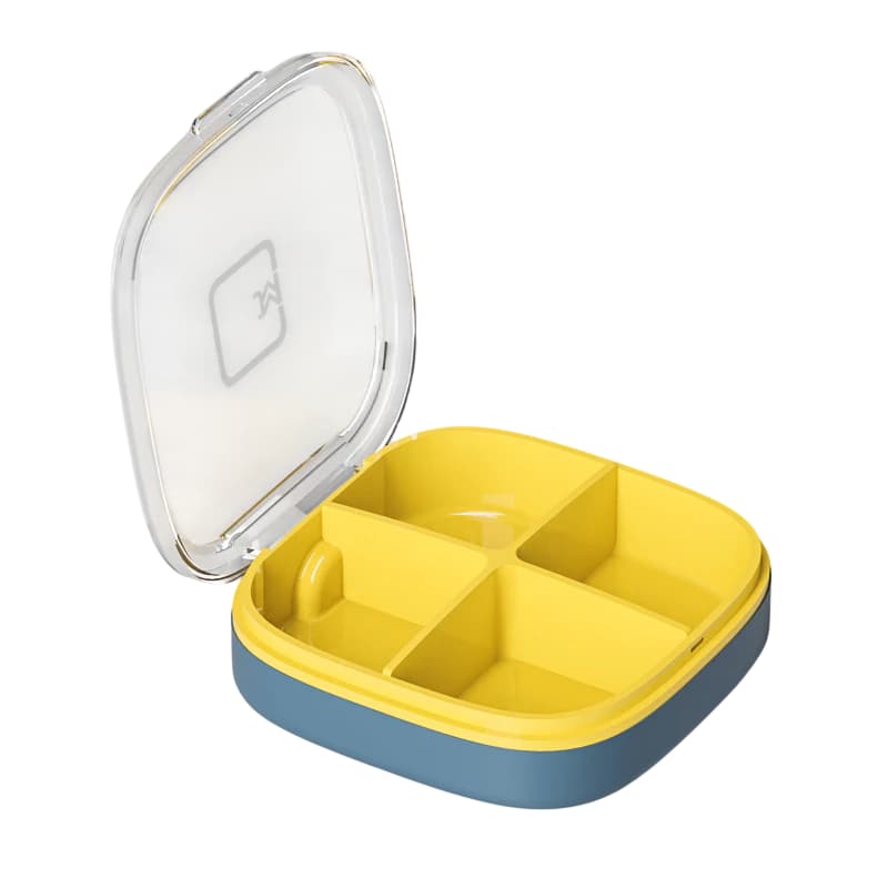 Mini pastillero cuadrado 8 cm con 4 compartimientos
