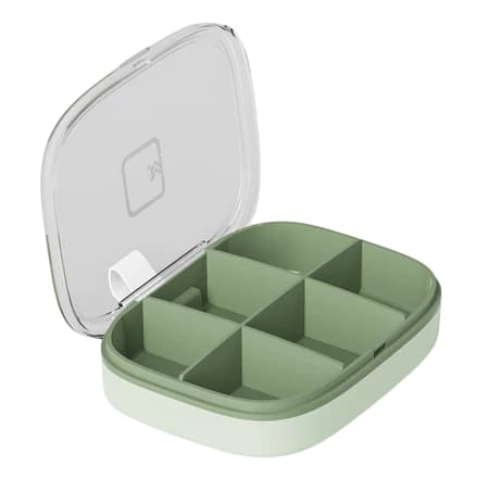 Mini pastillero semanal 14x7 cm con compartimentos y tapa transparente