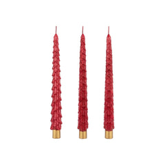 Set x3 Velas Diseño Árbol Dorado 20cm