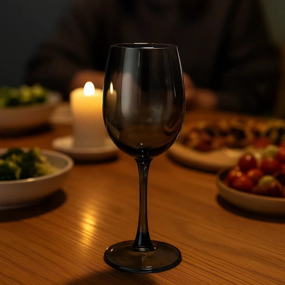 Copa de cristal negra 350 ml diseño liso