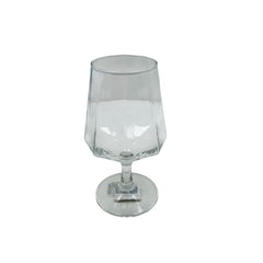 Copa de cristal transparente con diseño de líneas verticales