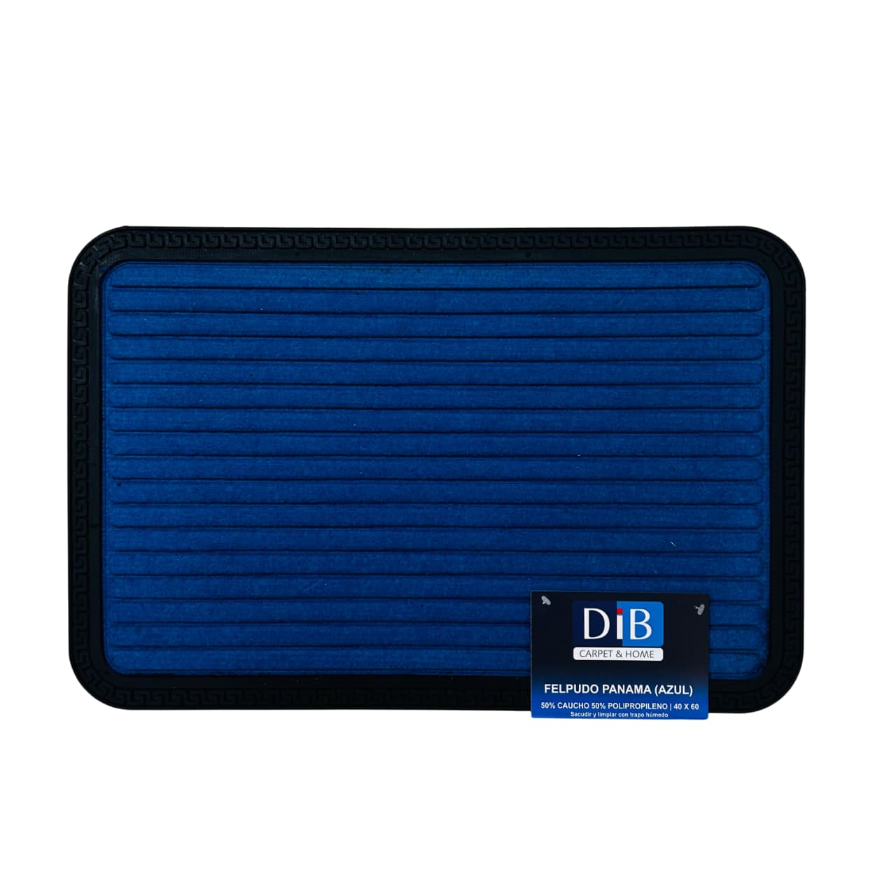 Felpudo Panamá azul y camel 40x60cm Lala Home con borde negro