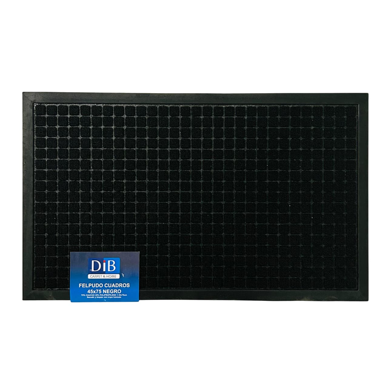 Felpudo gris con diseño de cuadros antideslizante 45x75cm Lala Home