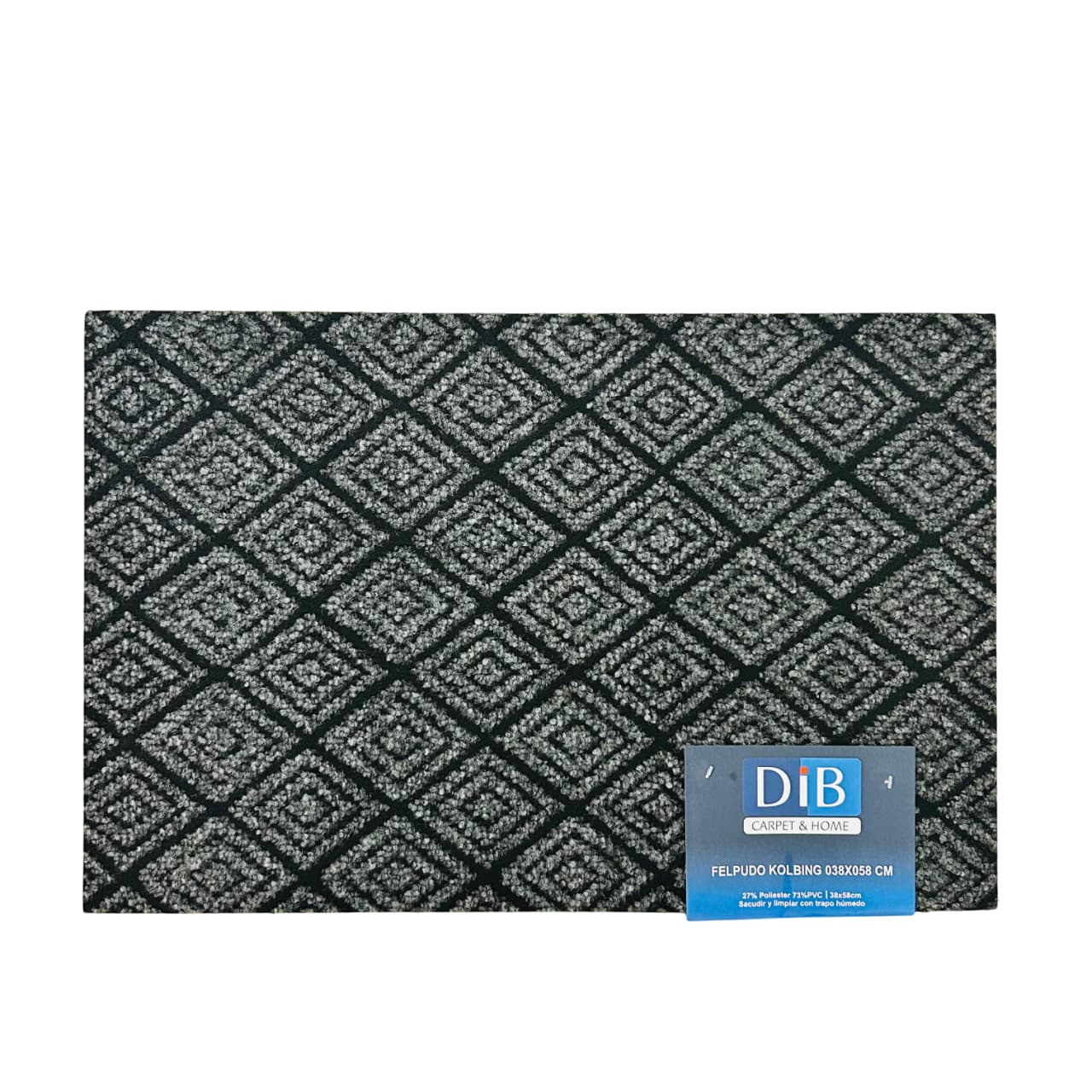 Felpudo gris oscuro con diseño geométrico 38x58cm Lala Home Kolbing