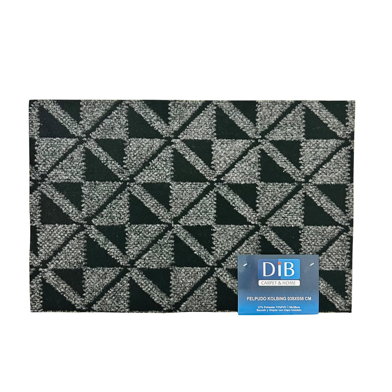 Felpudo gris oscuro con diseño geométrico 38x58cm Lala Home Kolbing