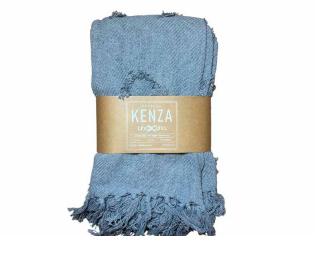 Frazada Kenza gris 1.25×150 cm con flecos decorativos