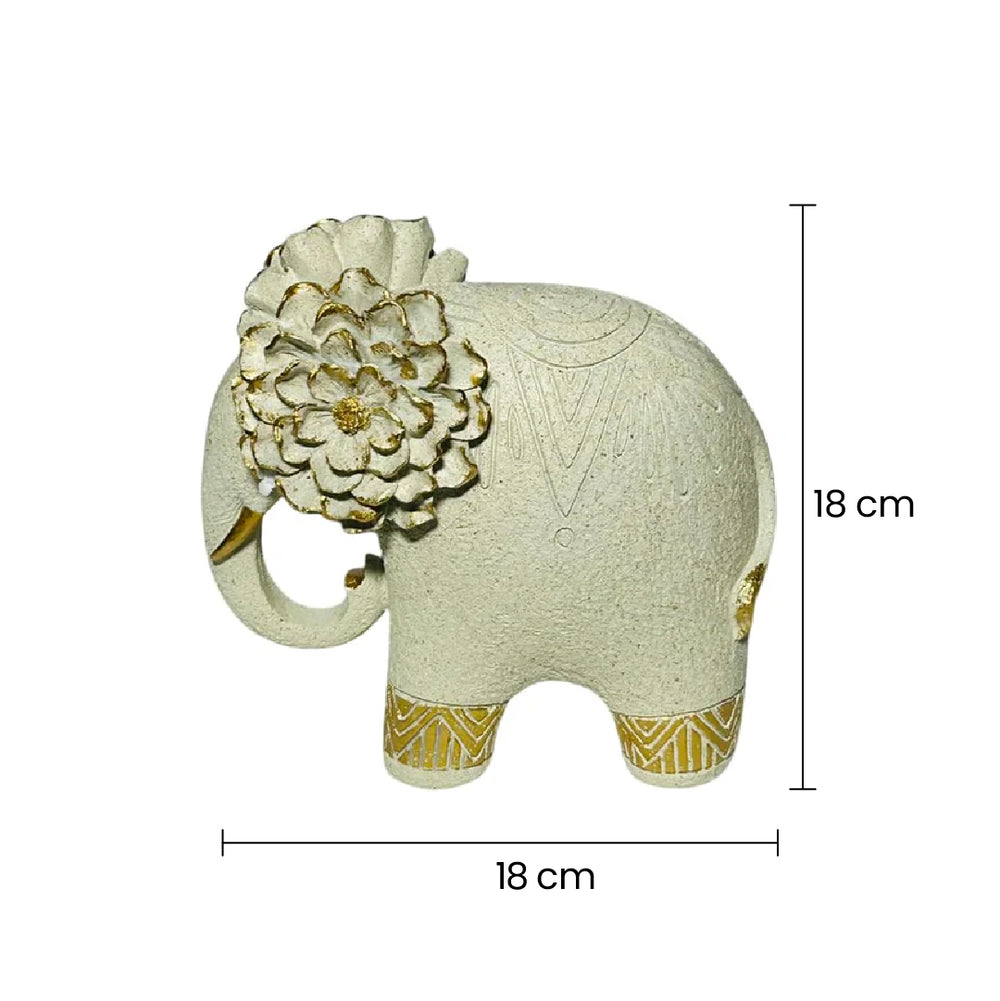 Figura Decorativa Elefante Con Flor En Oreja medidas corto 