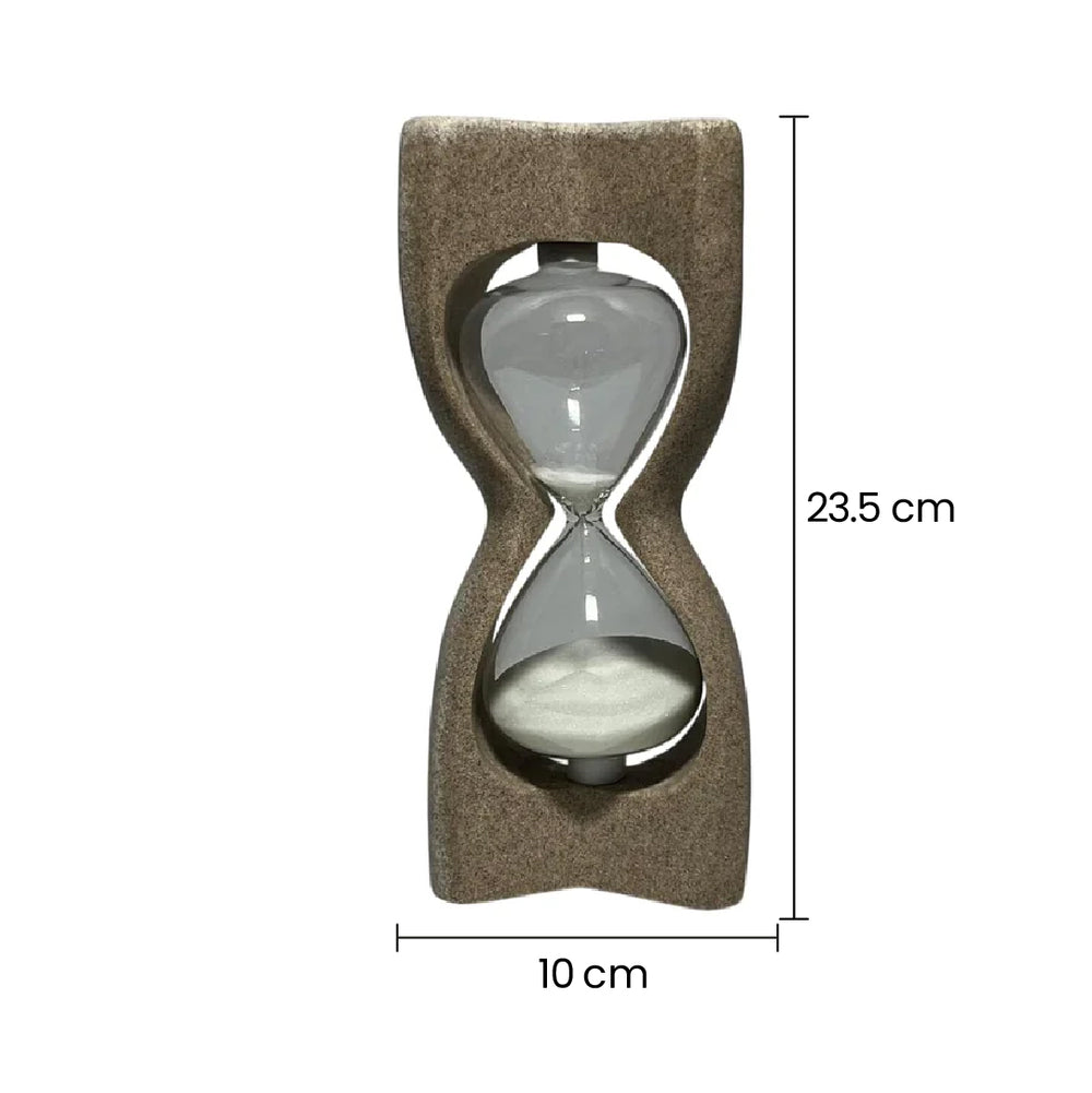 Reloj De Arena Decorativo Con Base Escultórica Gris medidas