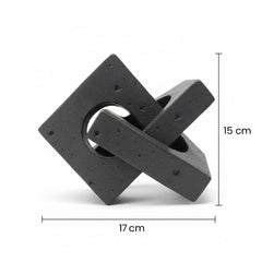 Escultura Geométrica Moderna Entrelazada medidas negra 