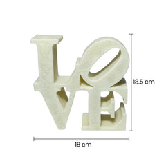 Figura Decorativa Love En Resina medidas