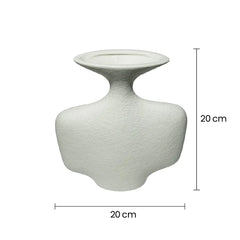 Florero Moderno De Cerámica Blanco Diseño Escultórico medidas