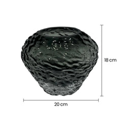 Florero Cristal 18cm Diseño Piedra Thal Verde Oliva medidas