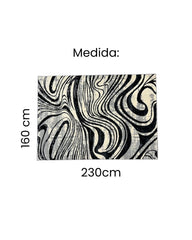 Alfombra De Sala o Dormitorio 1.60 × 2.30 m Negra y Gris