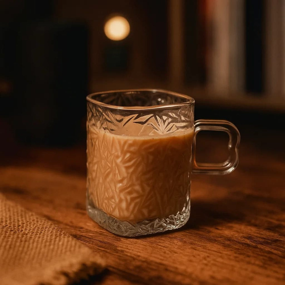 Pocillo de vidrio 195 ml diseño trazo transparente