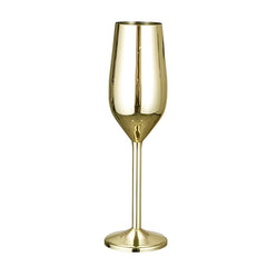 Copa flauta dorada para champagne elegante
