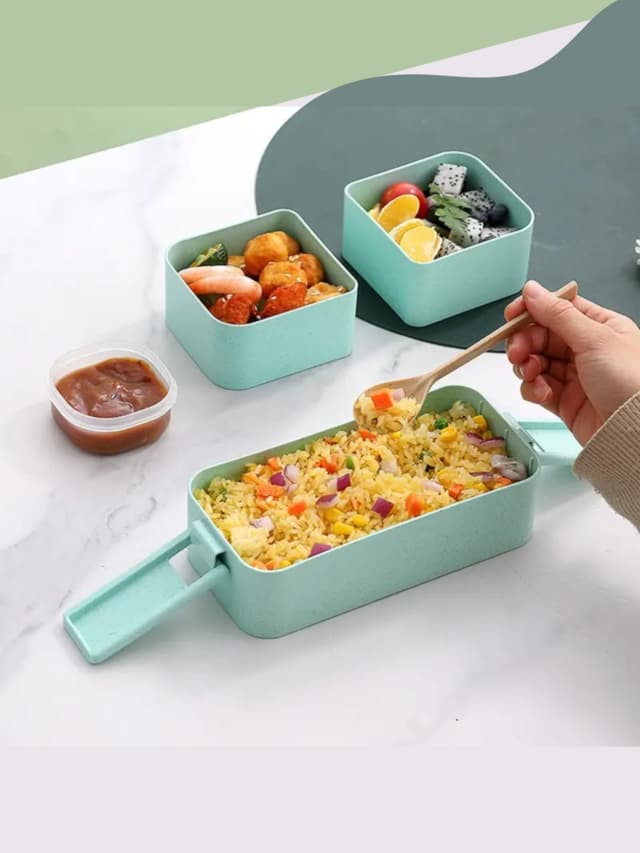 lonchera apilable rústica tres niveles 1050 ml Lala Home