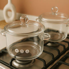 Olla En Vidrio Borosilicato 1900ml Con Tapa
