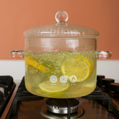 Olla En Vidrio Borosilicato 1900ml Con Tapa