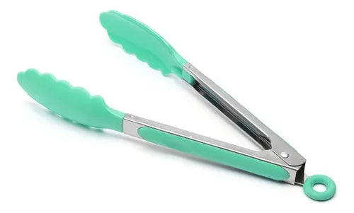 Pinza multiusos de silicona 28 cm color verde