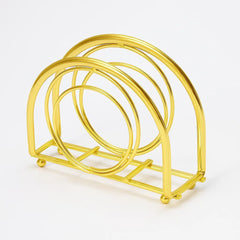 Servilletero metálico dorado espiral para servilletas