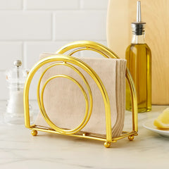 Servilletero dorado diseño espiral acero 13 cm