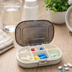 Pastillero x6 Compartimientos Rectangular Beige