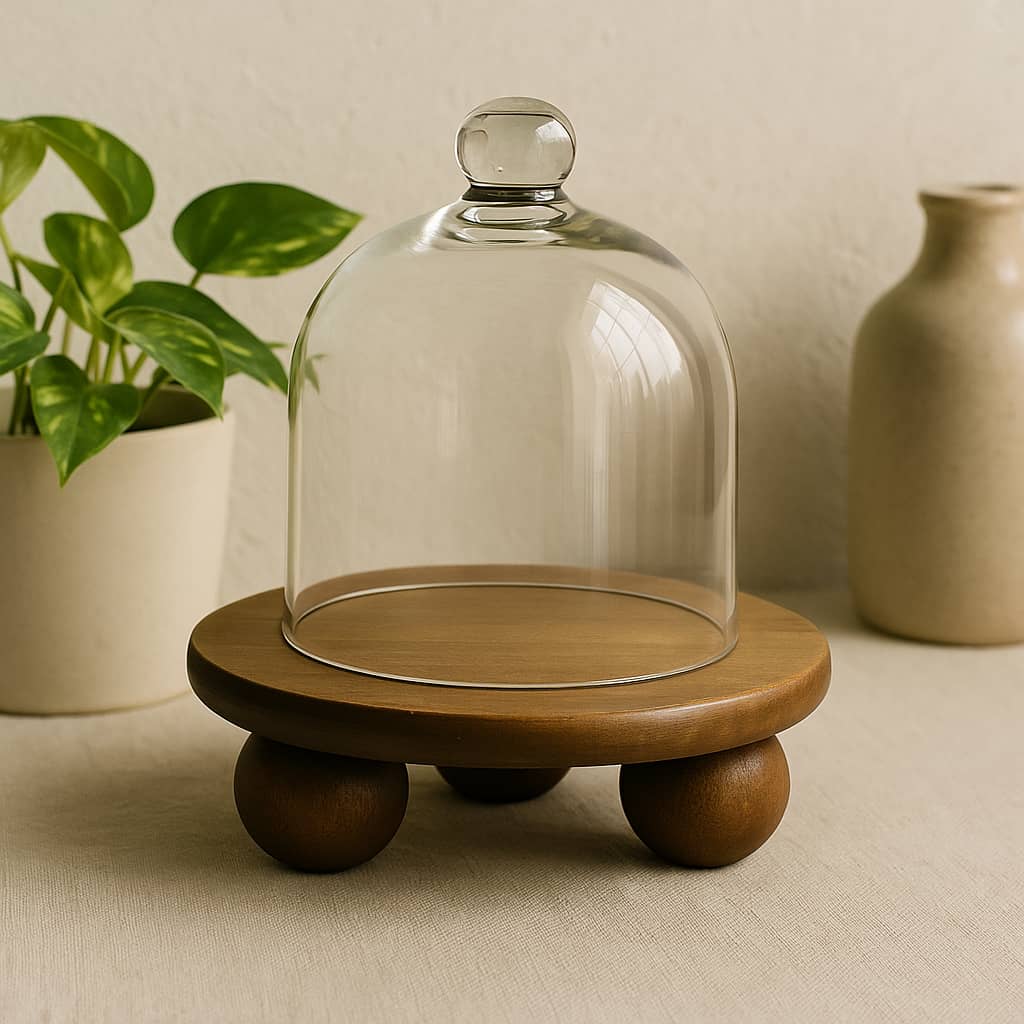 Soporte Decoración Tipo Domo Marrón 21 x 5 x 21 cm | Lala Home Colombia