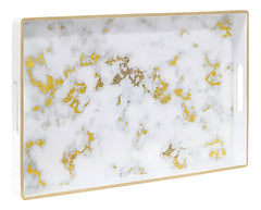 Bandeja Decorativa Mármol Blanca 43x31x6 cm | Lala Home Colombia