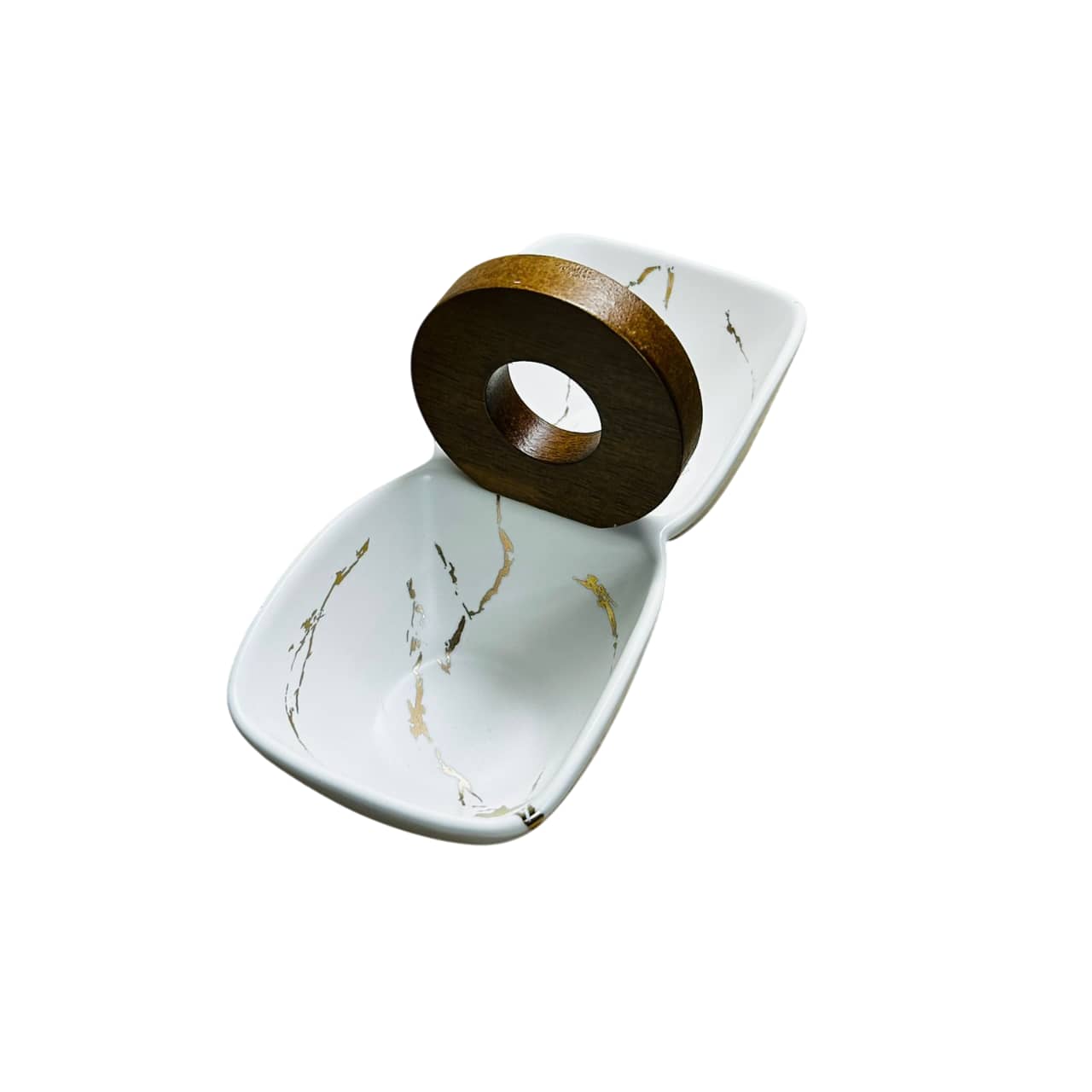 Salsero 2 Compartimientos Mármol Blanco 22x10x9 cm | Lala Home Colombia