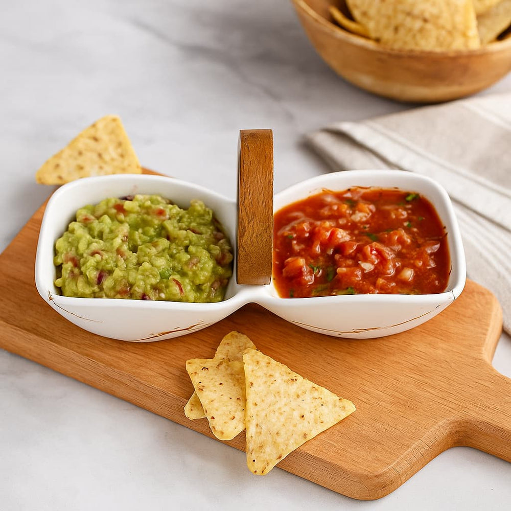 Salsero 2 Compartimientos Mármol Blanco 22x10x9 cm | Lala Home Colombia