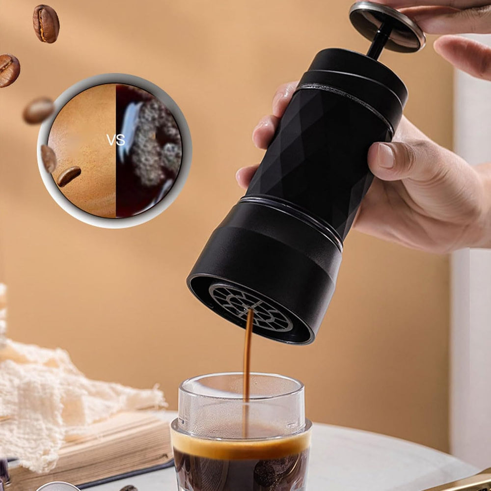 Mini Cafetera Manual Espresso Negra | Lala Home Colombia
