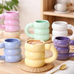 Mug Brillante Con Textura  Y Orejas Grandes