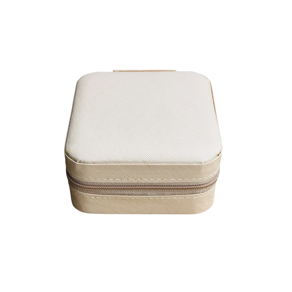 Mini joyero portátil beige con cremallera – Lala Home