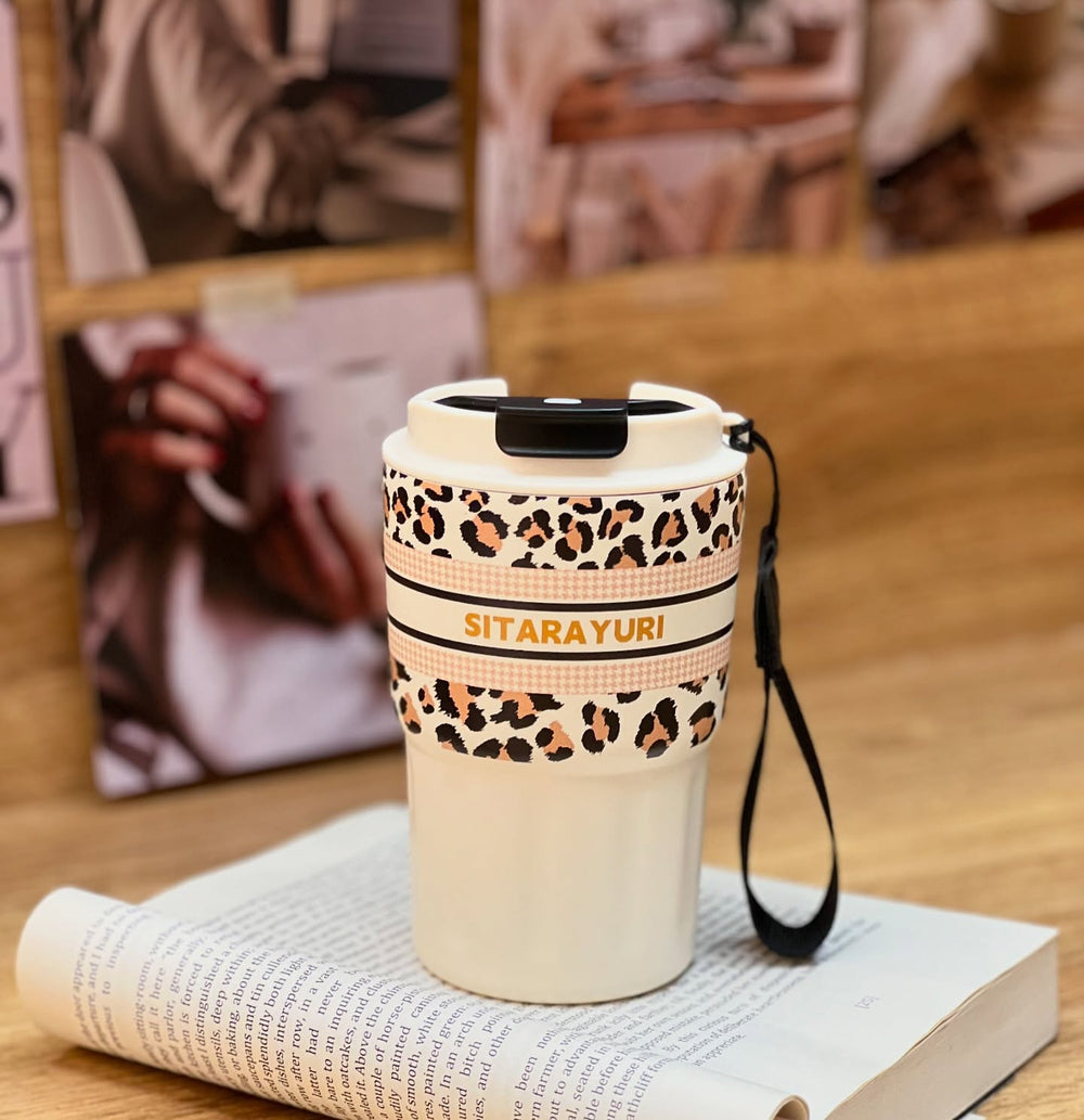 Termo SitaraYuri de 360 ml en acero inoxidable con diseño animal print