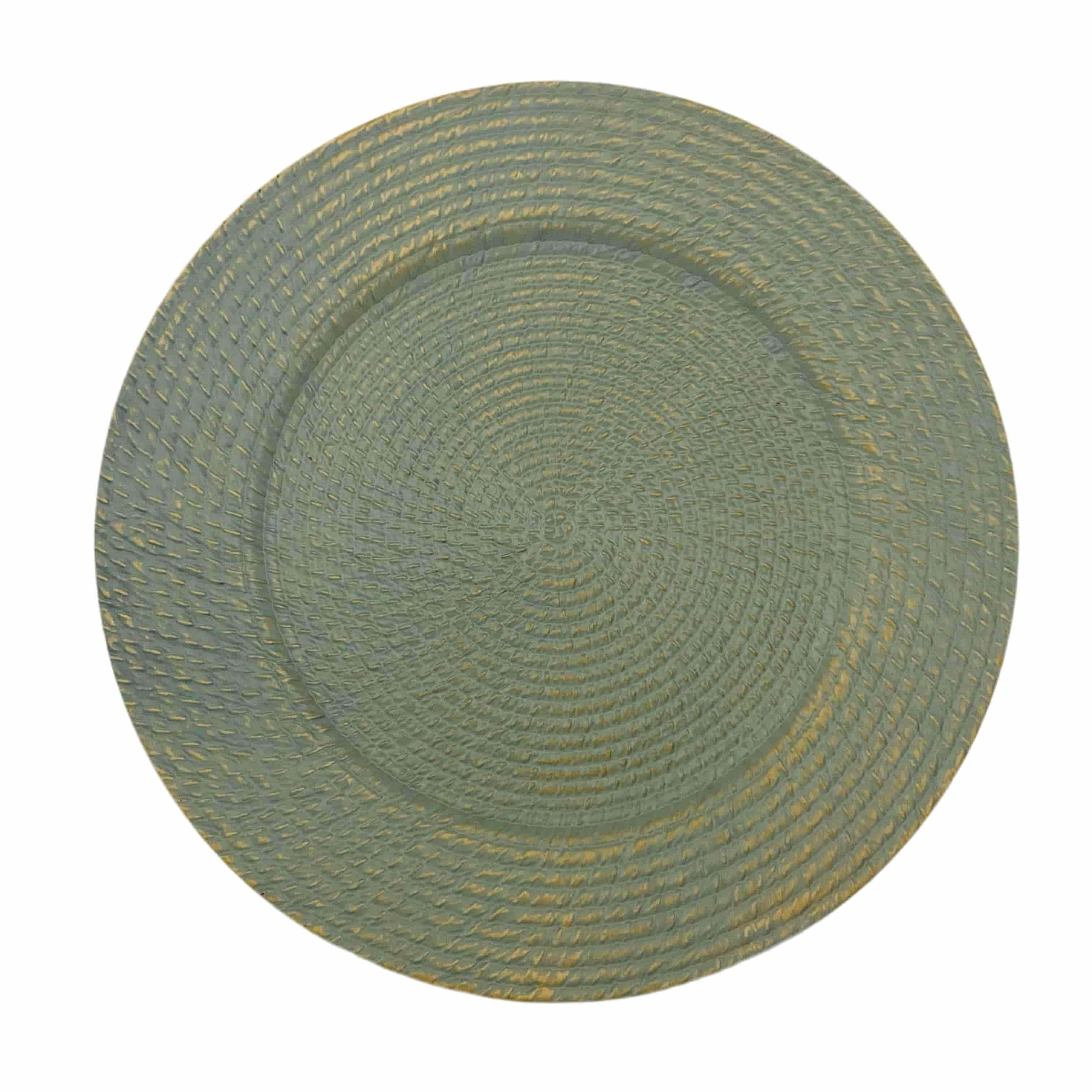 Plato Base Decorativo Con Manchas 33cm Verde Menta