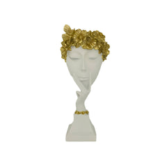 Figura Decorativa 22cm Mujer Pensando Con Corona