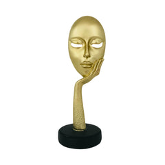 Figura Decorativa 28cm Cara Pensando Dorado