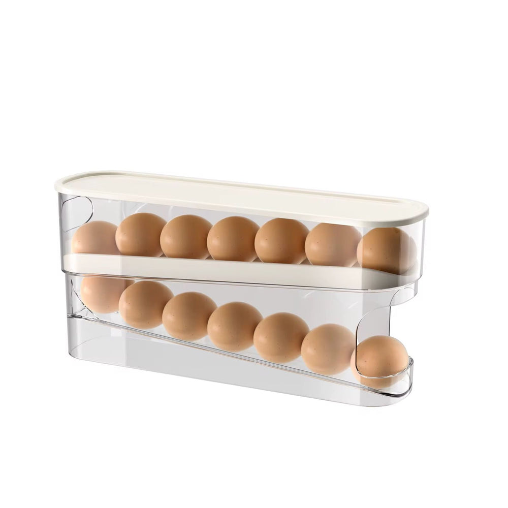 Organizador De Huevos x2 Niveles Beige
