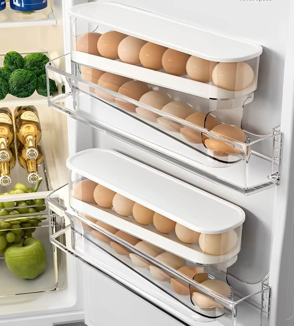Organizador De Huevos x2 Niveles Beige