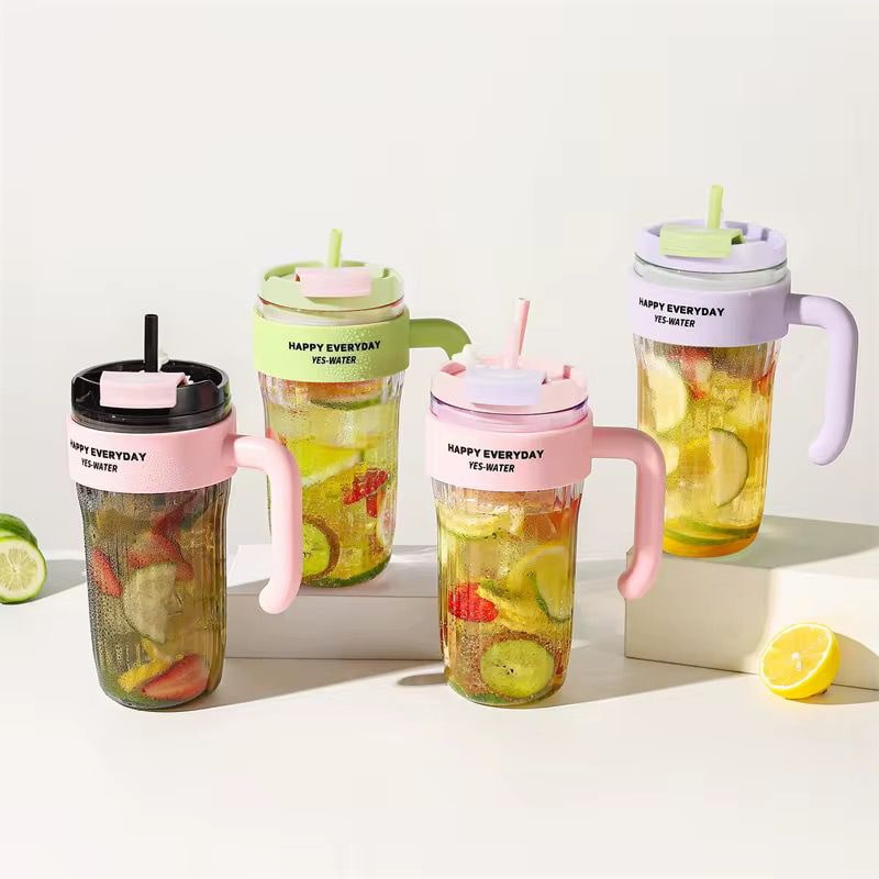 Termo Plástico 920ml Happy Everyday Con Pitillo