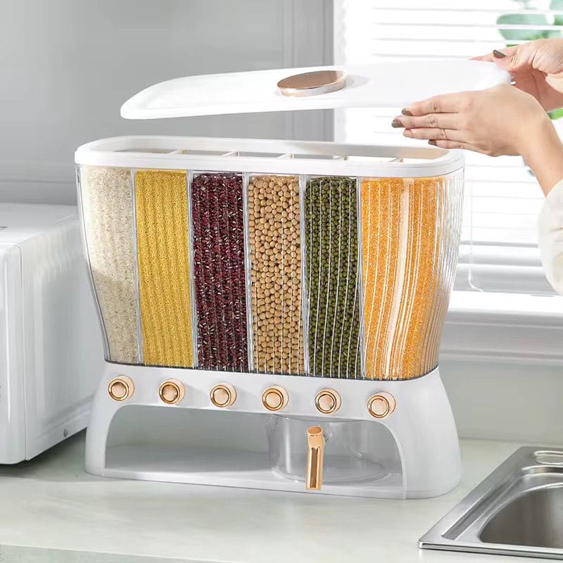 Dispensador De Grano x6 Rectangular Blanco