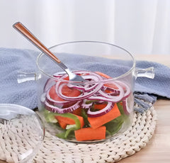 Ensaladera En Vidrio Borosilicato 1900ml Con Tapa