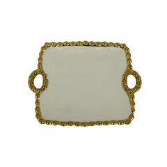 Bandeja Decorativa Rectangular Dorado 15x17cm